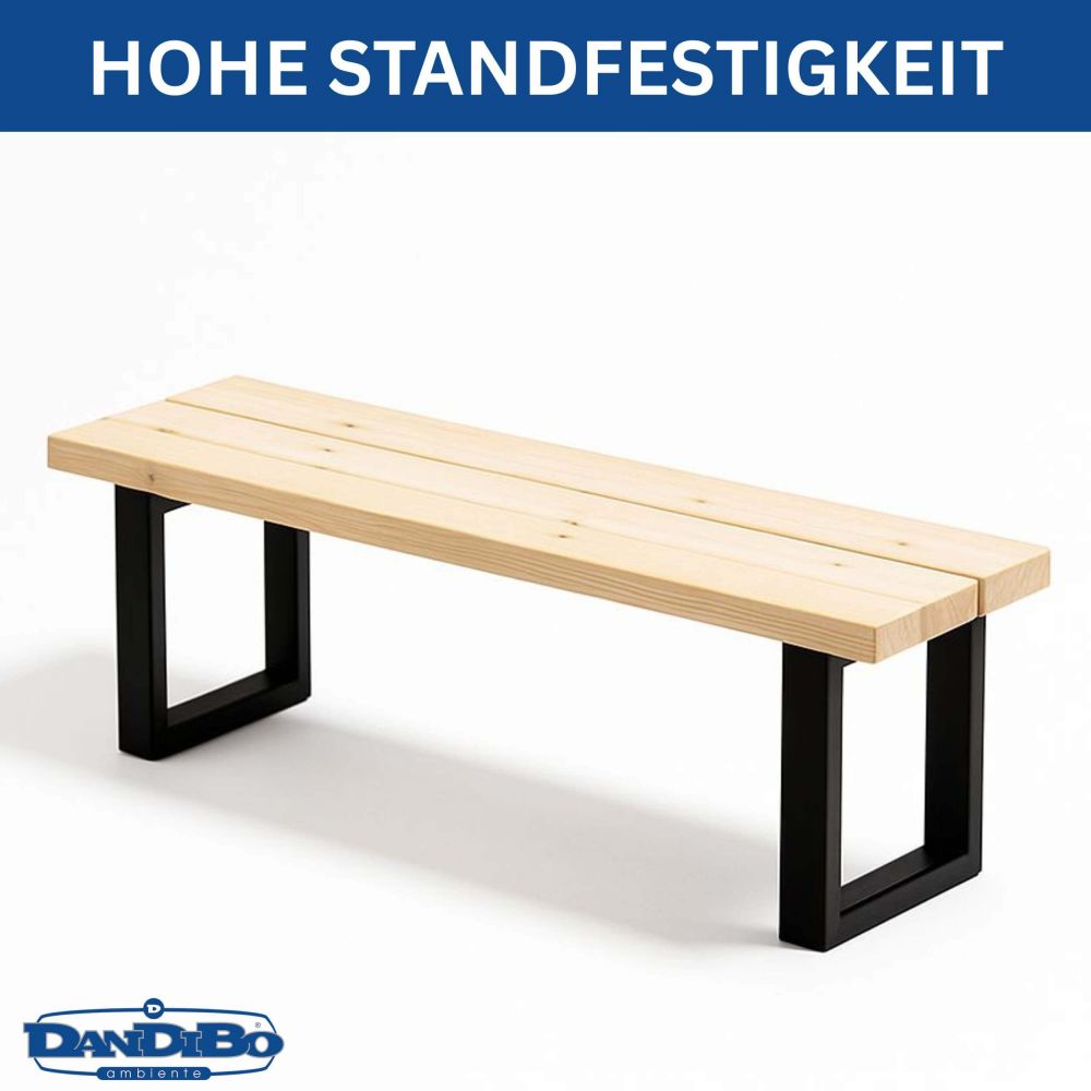 DanDiBo 2x Bankgestell Metall Schwarz 43 x 40 cm Bank Füße Bankbeine 96663 Bankkufen Couchtisch Tisch Beine Tischgestell