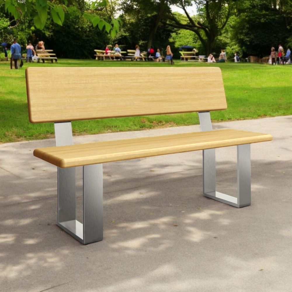 DanDiBo 2x Bench Frame with Backrest Stainless Steel Metal Set DIY Bench Legs Runners Bench Feet 96632 Seat Frame for Garden Bench Robust Stable