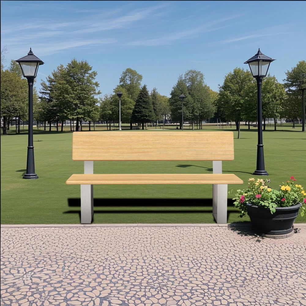 DanDiBo 2x Bench Frame with Backrest Stainless Steel Metal Set DIY Bench Legs Runners Bench Feet 96632 Seat Frame for Garden Bench Robust Stable