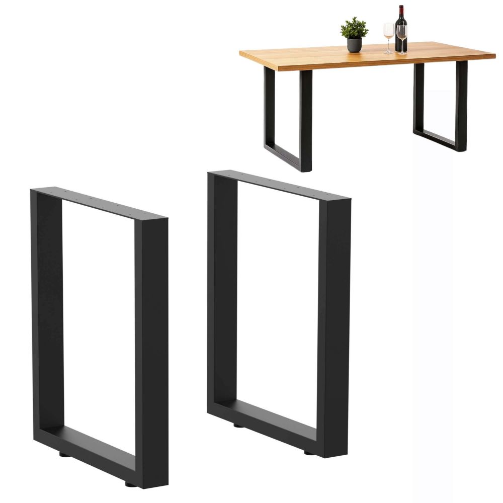 DanDiBo 2x Tischbeine Metall Schwarz 72 x 62 cm Tischgestell Höhenverstellbar 96662 Tischfüße Möbelfüße Tischkufen Esstisch Beine
