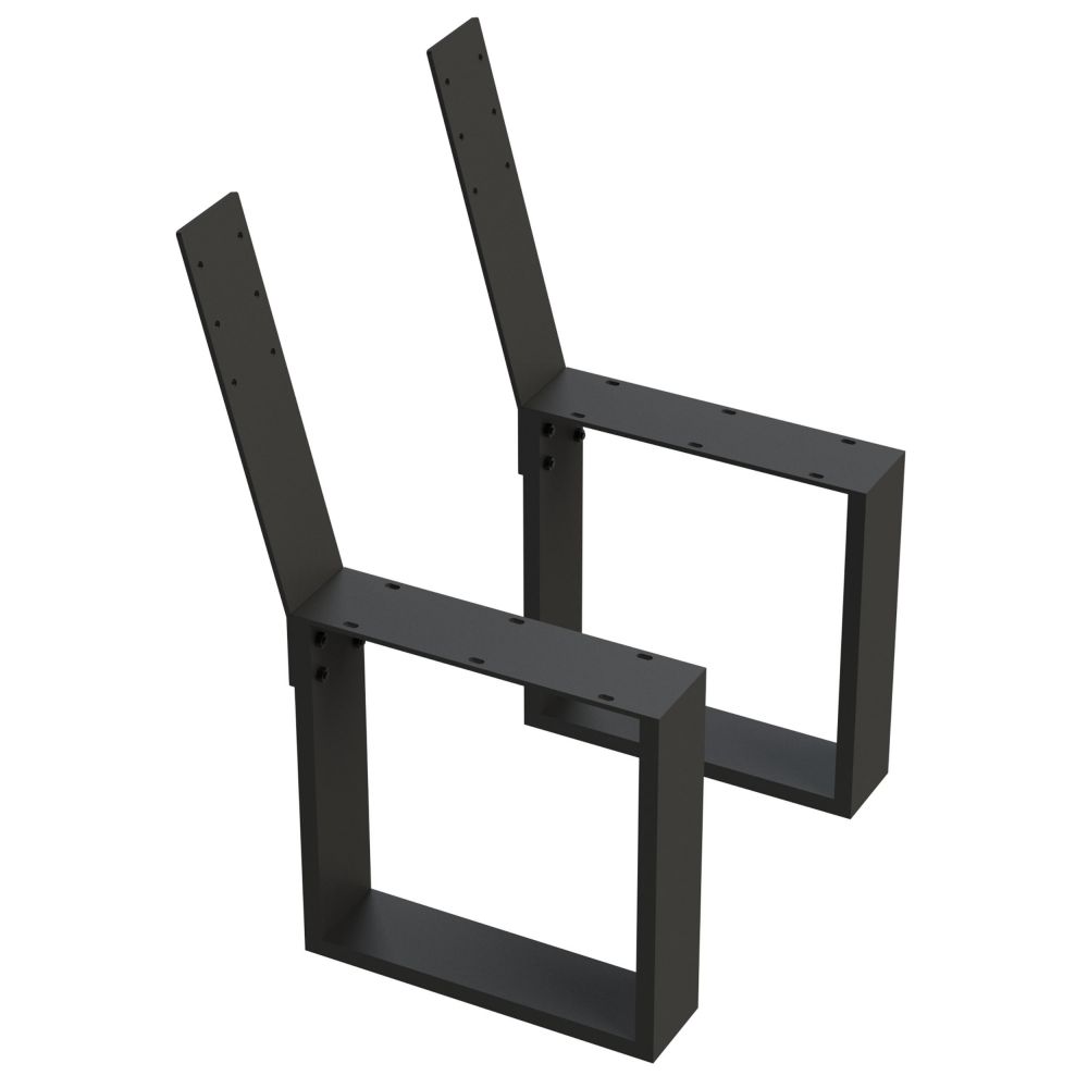 DanDiBo 2x Metal Bench Legs Black with Backrest Set Solid DIY Bench Feet 96478 Seat Frame for Garden Bench Robust and Stable