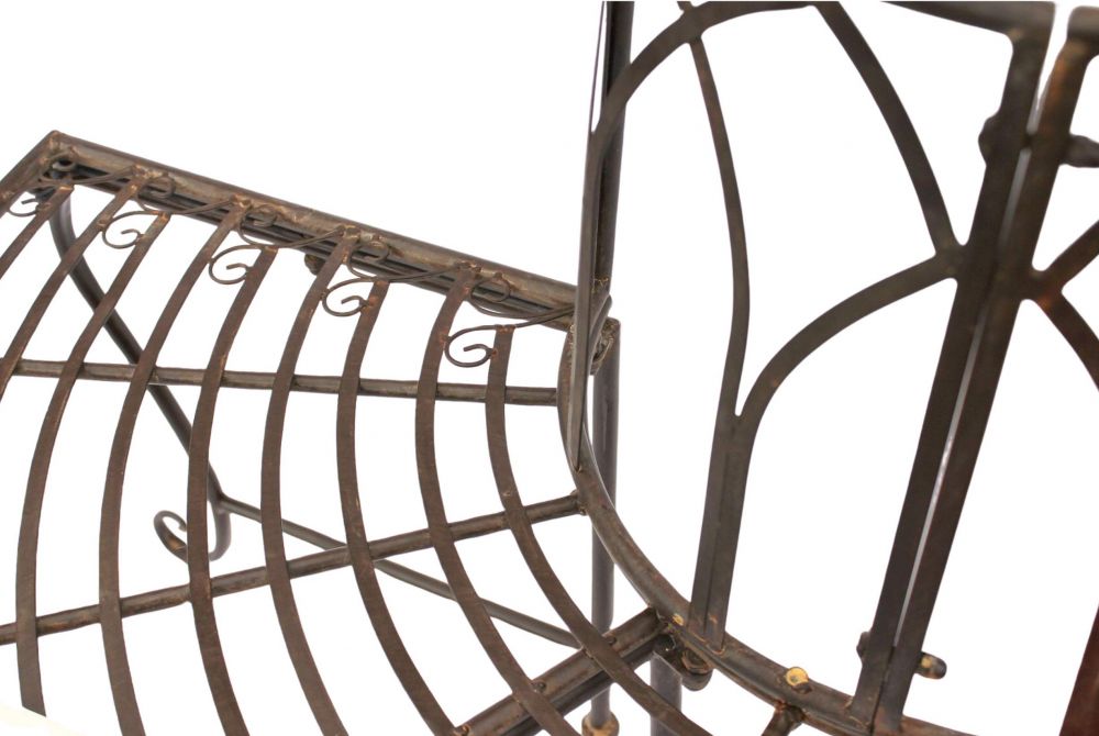 DanDiBo Baumbank Halbrund Metall Wetterfest Braun 127 cm 3 Sitzer 121071 Gartenbank mit Rückenlehne Rundbank Parkbank Bank Outdoor Sitzbank