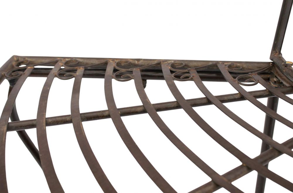 DanDiBo Baumbank Halbrund Metall Wetterfest Braun 127 cm 3 Sitzer 121071 Gartenbank mit Rückenlehne Rundbank Parkbank Bank Outdoor Sitzbank