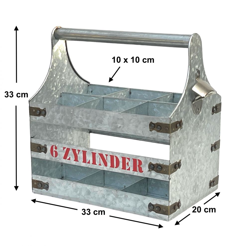 DanDiBo Bierträger Metall mit Öffner Flaschenträger 6 Zylinder V6 96402 Flaschenträger Flaschenöffner Flaschenkorb Männerhandtasche Männergeschenke