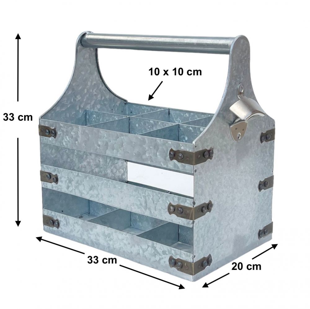 DanDiBo Bierträger Metall mit Öffner 96403 Flaschenträger 6 Flaschen Flaschenöffner Flaschenkorb Männerhandtasche Männergeschenke