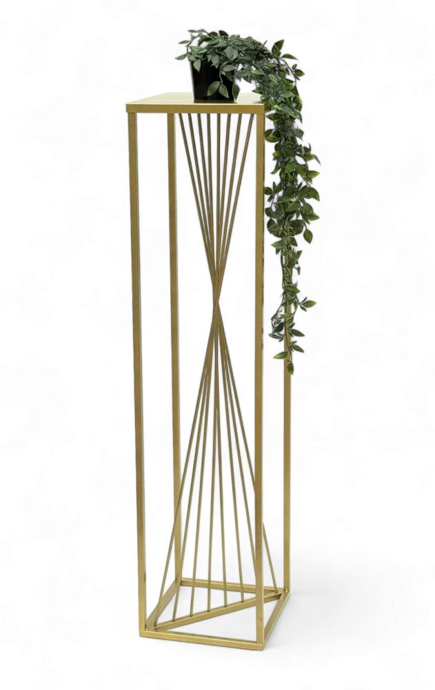 DanDiBo Flower Stool Metal Gold Square 100 cm Flower Stand Side Table 96567 Flower Column Design Modern Plant Stand Plant Stool