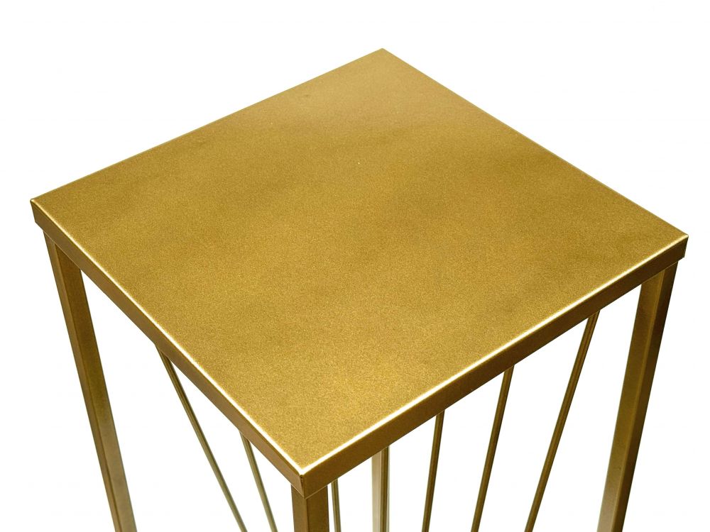 DanDiBo Flower Stool Metal Gold Square 100 cm Flower Stand Side Table 96567 Flower Column Design Modern Plant Stand Plant Stool