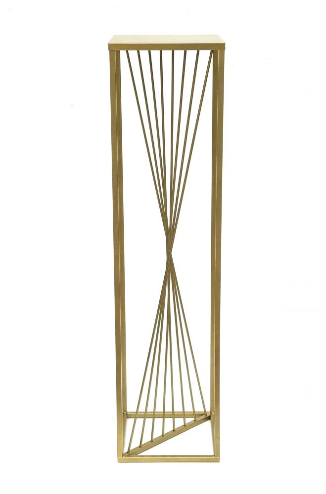 DanDiBo Flower Stool Metal Gold Square 100 cm Flower Stand Side Table 96567 Flower Column Design Modern Plant Stand Plant Stool