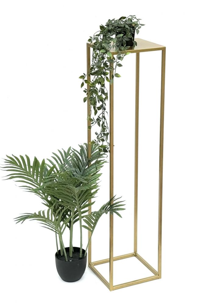 DanDiBo Flower Stool Metal Gold Square 100 cm Flower Stand Side Table 96570 Flower Column Modern Plant Stand Plant Stool