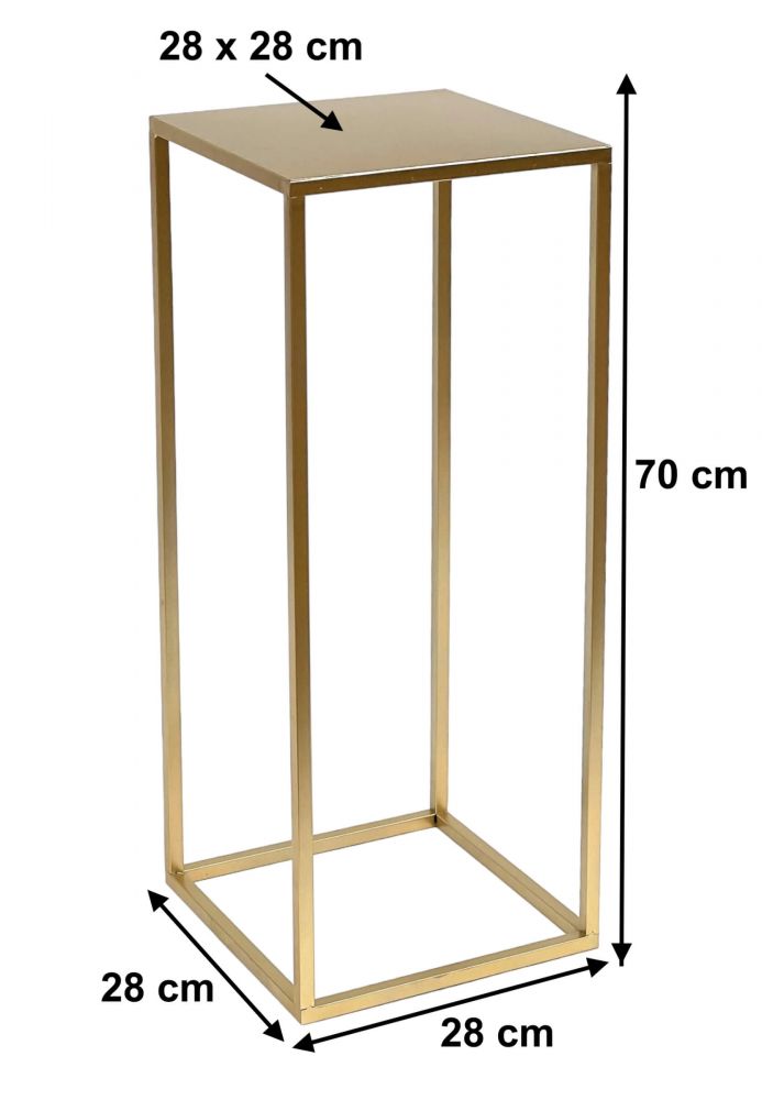 DanDiBo Blumenhocker Metall Gold Eckig 70 cm Blumenständer Beistelltisch 96506 L Blumensäule Modern Pflanzenständer Pflanzenhocker