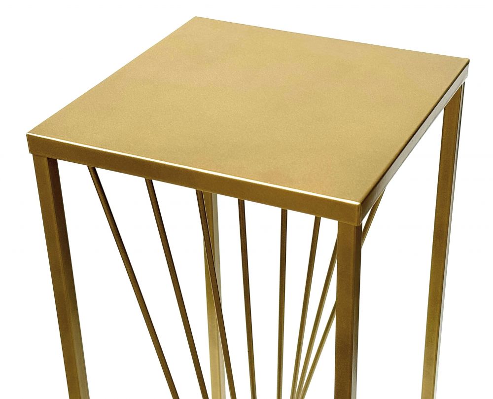DanDiBo Flower Stool Metal Gold Angular 70 cm Flower Stand Side Table 96565 Flower Column Design Modern Plant Stand Plant Stool