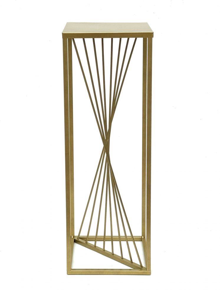 DanDiBo Flower Stool Metal Gold Angular 70 cm Flower Stand Side Table 96565 Flower Column Design Modern Plant Stand Plant Stool