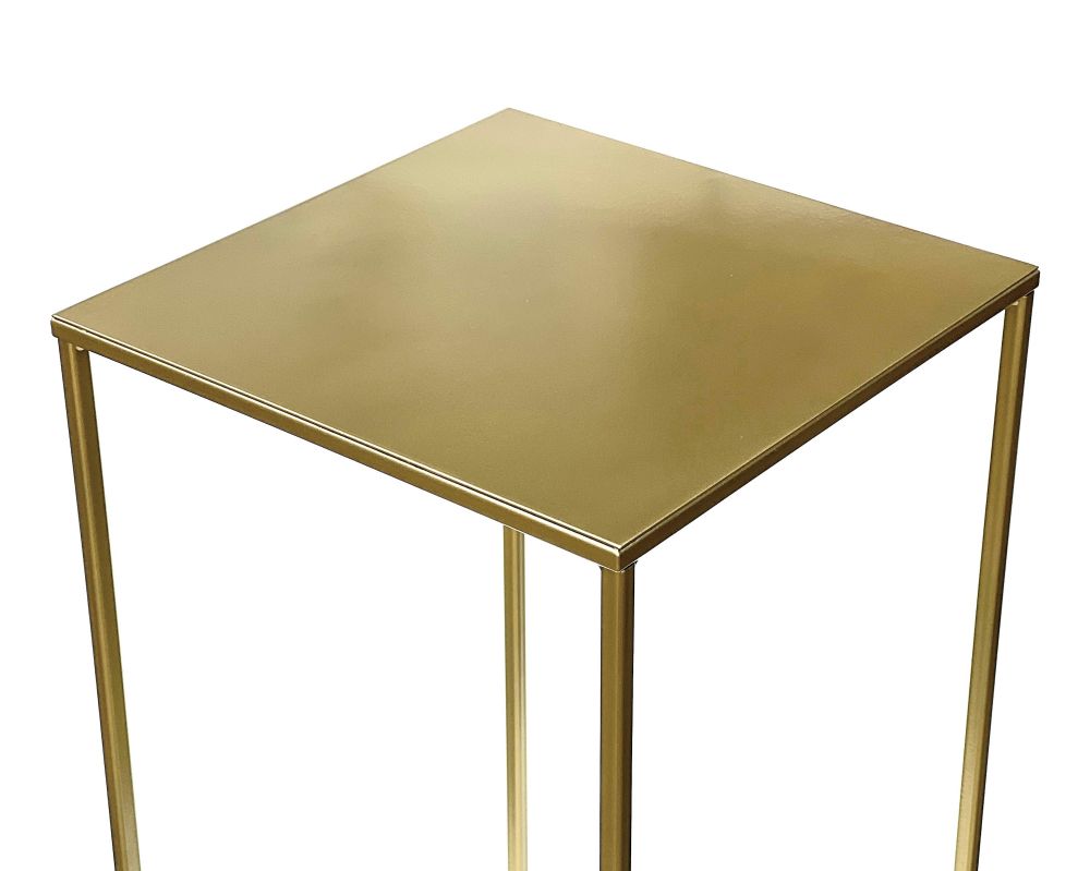 DanDiBo Blumenhocker Metall Gold Eckig L 82 cm Blumenständer Beistelltisch 96406 Blumensäule Modern Pflanzenständer Pflanzenhocker