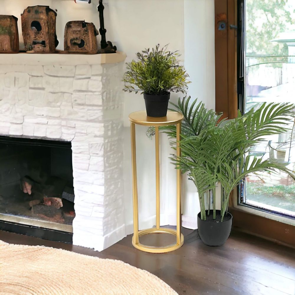 DanDiBo Flower Stool Metal Gold Round 50 cm Flower Stand Side Table 96510 S Flower Column Modern Plant Stand Plant Stool