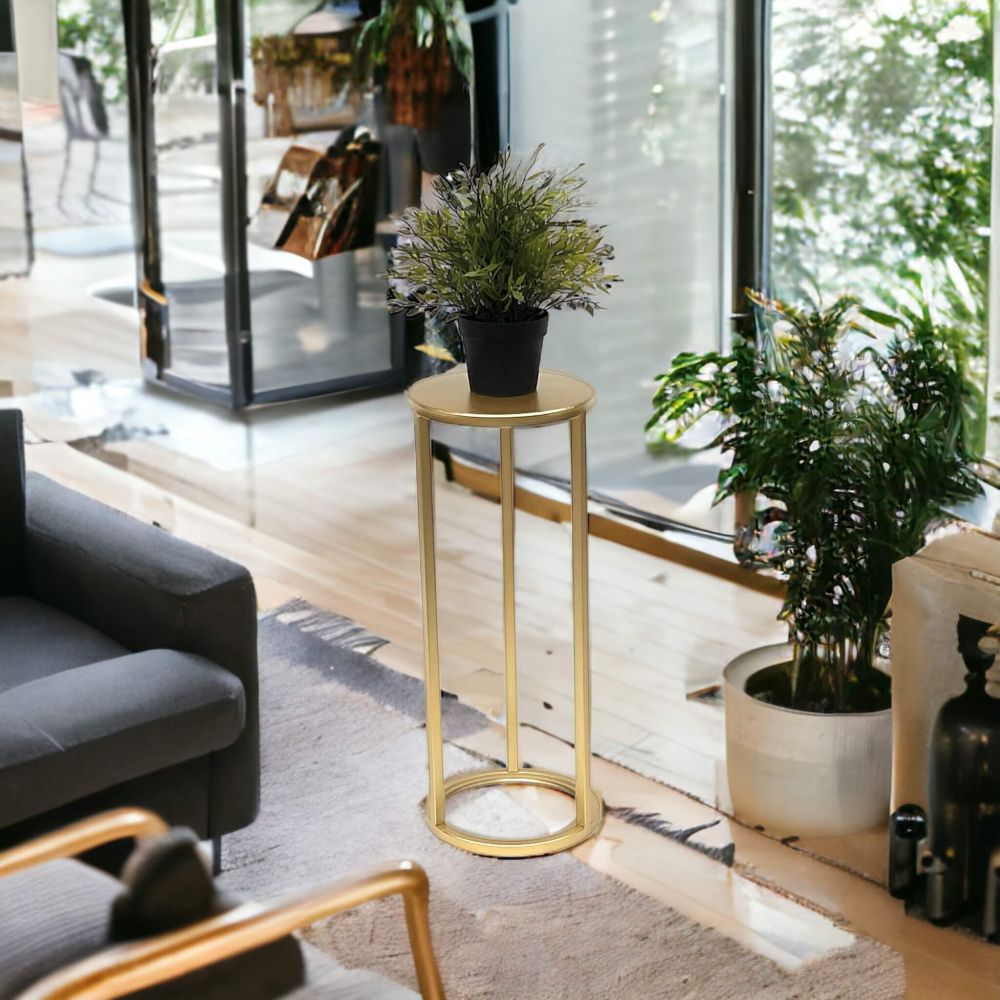 DanDiBo Flower Stool Metal Gold Round 50 cm Flower Stand Side Table 96510 S Flower Column Modern Plant Stand Plant Stool
