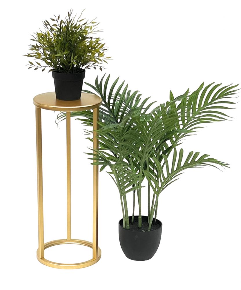 DanDiBo Flower Stool Metal Gold Round 50 cm Flower Stand Side Table 96510 S Flower Column Modern Plant Stand Plant Stool
