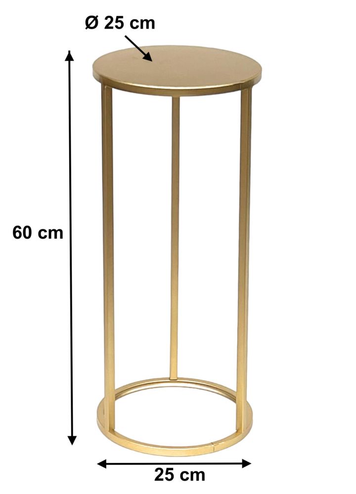 DanDiBo Flower Stool Metal Gold Round 60 cm Flower Stand Side Table 96510 M Flower Column Modern Plant Stand Plant Stool