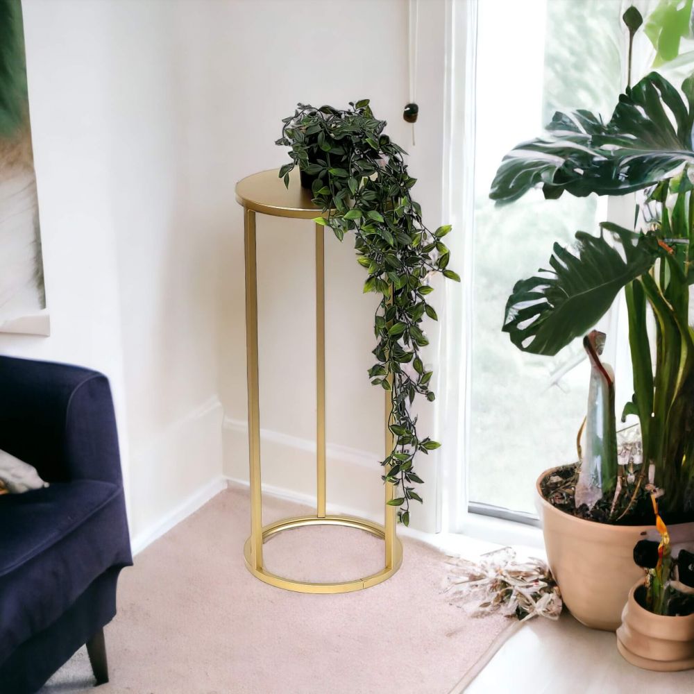 DanDiBo Flower Stool Metal Gold Round 60 cm Flower Stand Side Table 96510 M Flower Column Modern Plant Stand Plant Stool