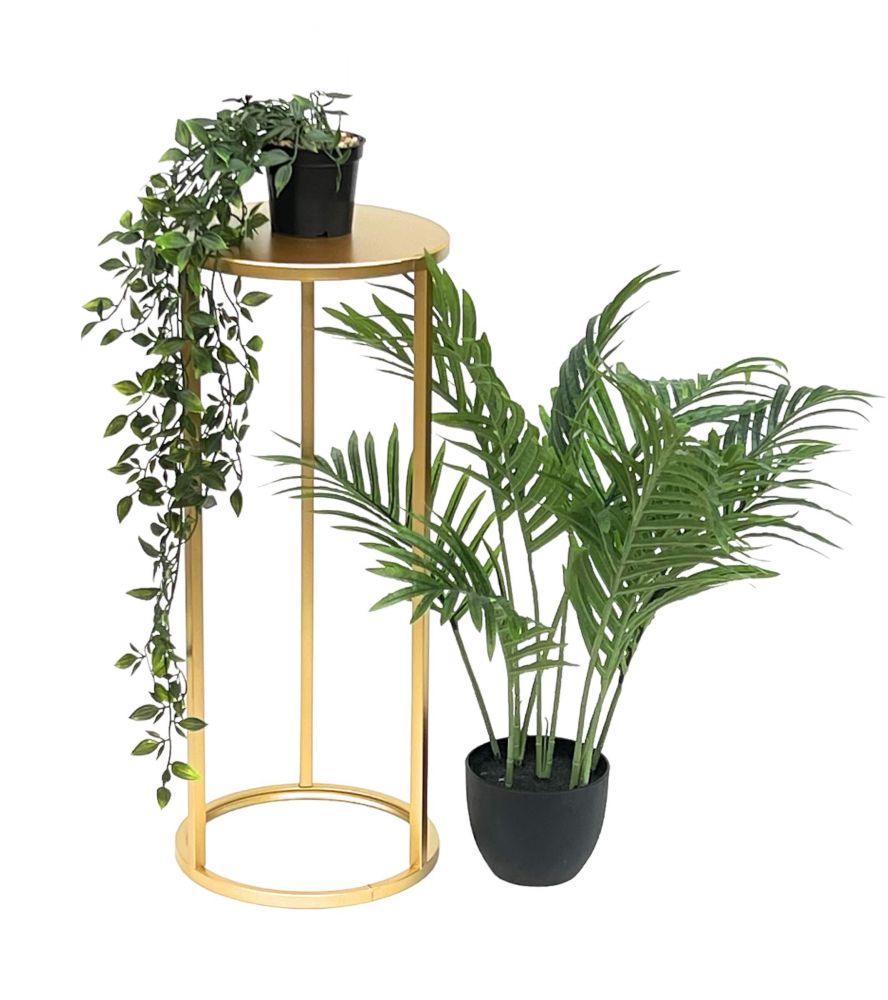 DanDiBo Flower Stool Metal Gold Round 60 cm Flower Stand Side Table 96510 M Flower Column Modern Plant Stand Plant Stool