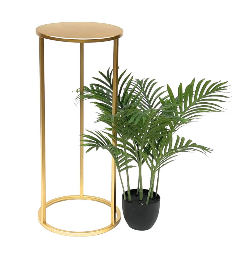 DanDiBo Blumenhocker Metall Gold Rund 70 cm Blumenständer Beistelltisch 96510 L Blumensäule Modern Pflanzenständer Pflanzenhocker