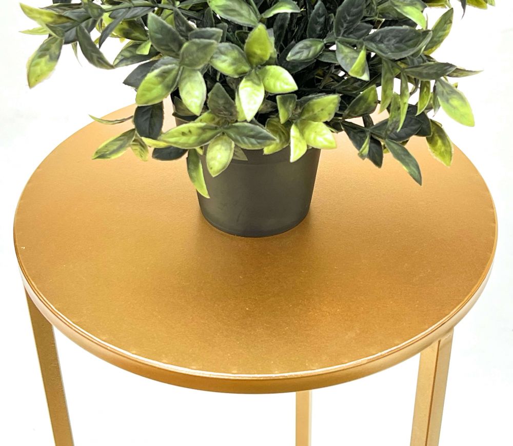 DanDiBo Blumenhocker Metall Gold Rund 70 cm Blumenständer Beistelltisch 96510 L Blumensäule Modern Pflanzenständer Pflanzenhocker