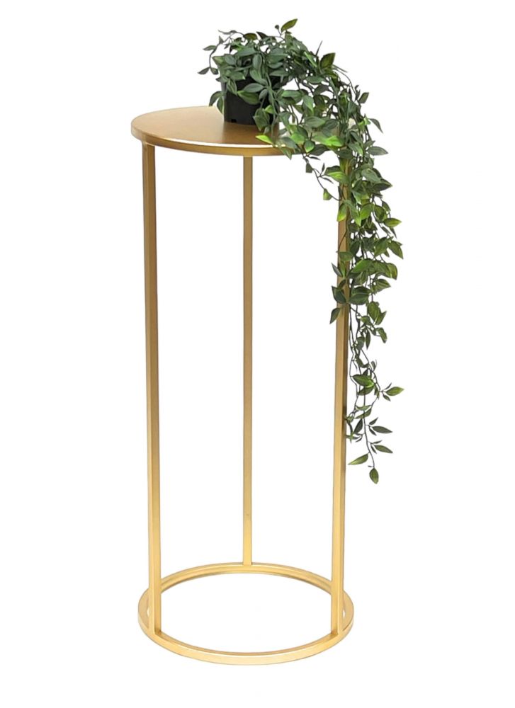 DanDiBo Blumenhocker Metall Gold Rund 70 cm Blumenständer Beistelltisch 96510 L Blumensäule Modern Pflanzenständer Pflanzenhocker