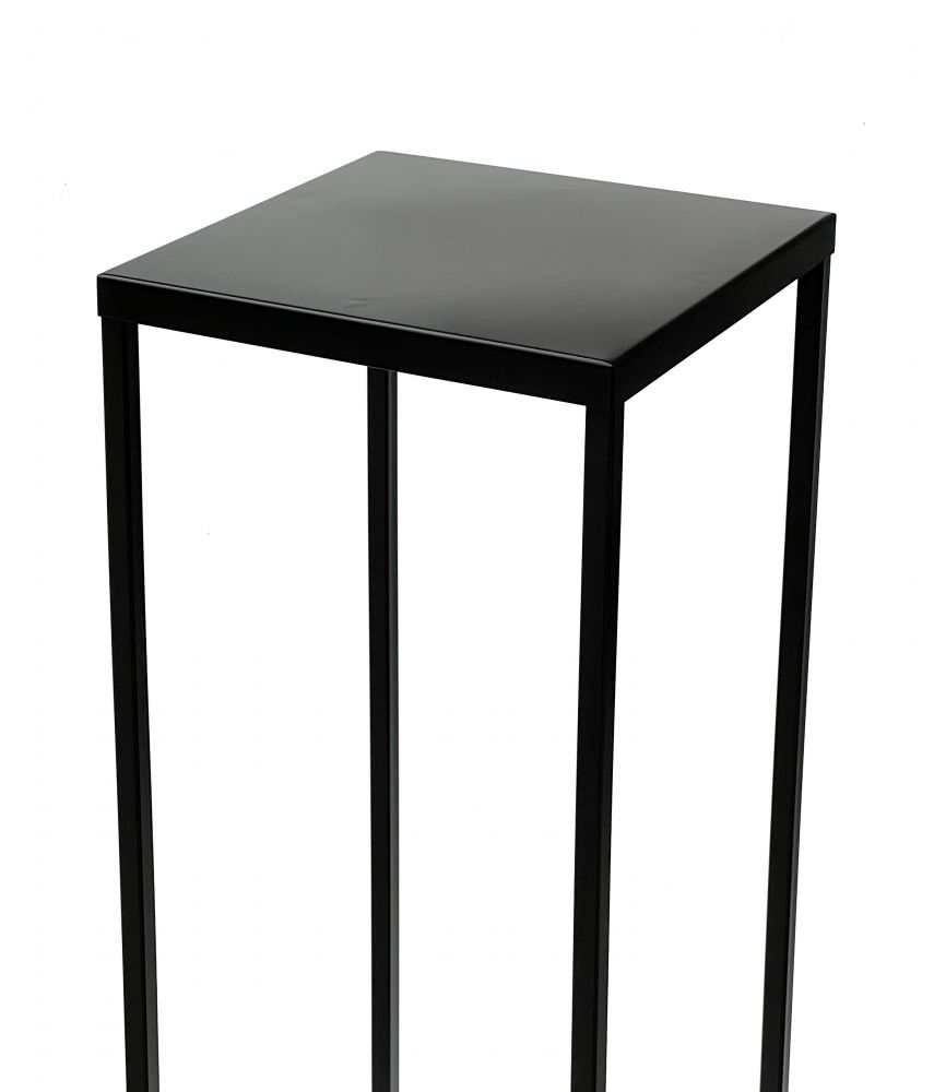 DanDiBo Blumenhocker Metall Schwarz 100 cm Eckig Blumenständer Beistelltisch FRA-006 Blumensäule Modern Pflanzenständer Pflanzenhocker