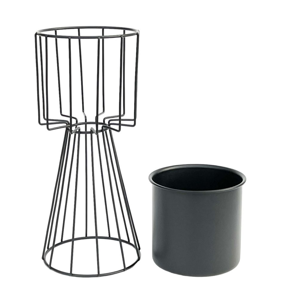 DanDiBo Flower Stool Metal Black 32 cm Flower Stand 96528 Flower Column Modern Plant Stand Plant Stool