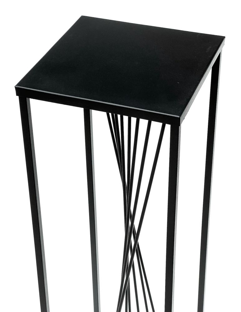 DanDiBo Flower Stool Metal Black Square 100 cm Flower Stand Side Table 96458 Flower Column Design Modern Plant Stand Plant Stool