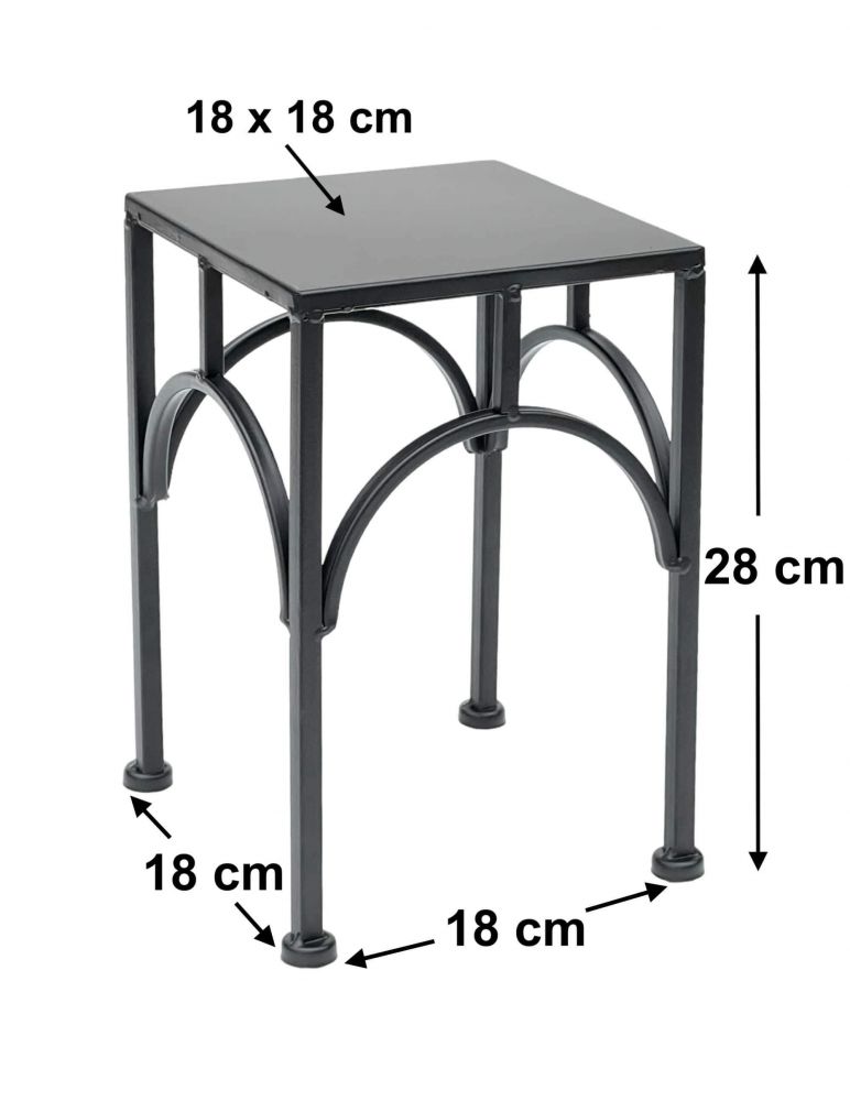 DanDiBo Flower Stool Metal Black Angular 28 cm Flower Stand Flower Column 96449 S Plant Stool Modern Plant Stand