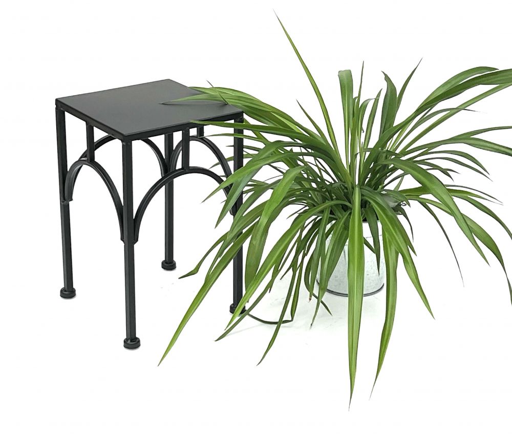 DanDiBo Flower Stool Metal Black Angular 28 cm Flower Stand Flower Column 96449 S Plant Stool Modern Plant Stand