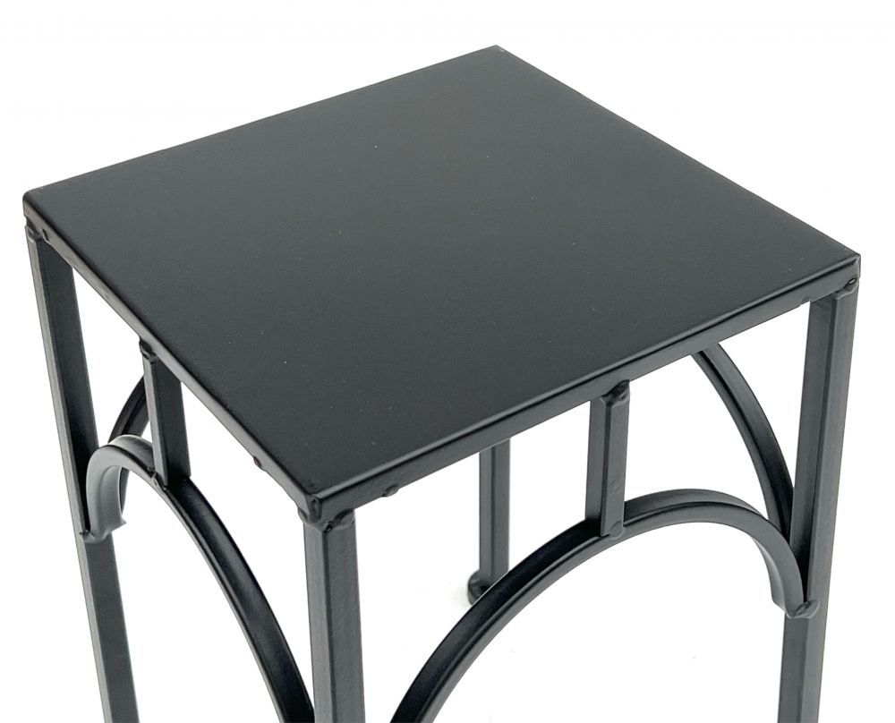 DanDiBo Flower Stool Metal Black Angular 28 cm Flower Stand Flower Column 96449 S Plant Stool Modern Plant Stand