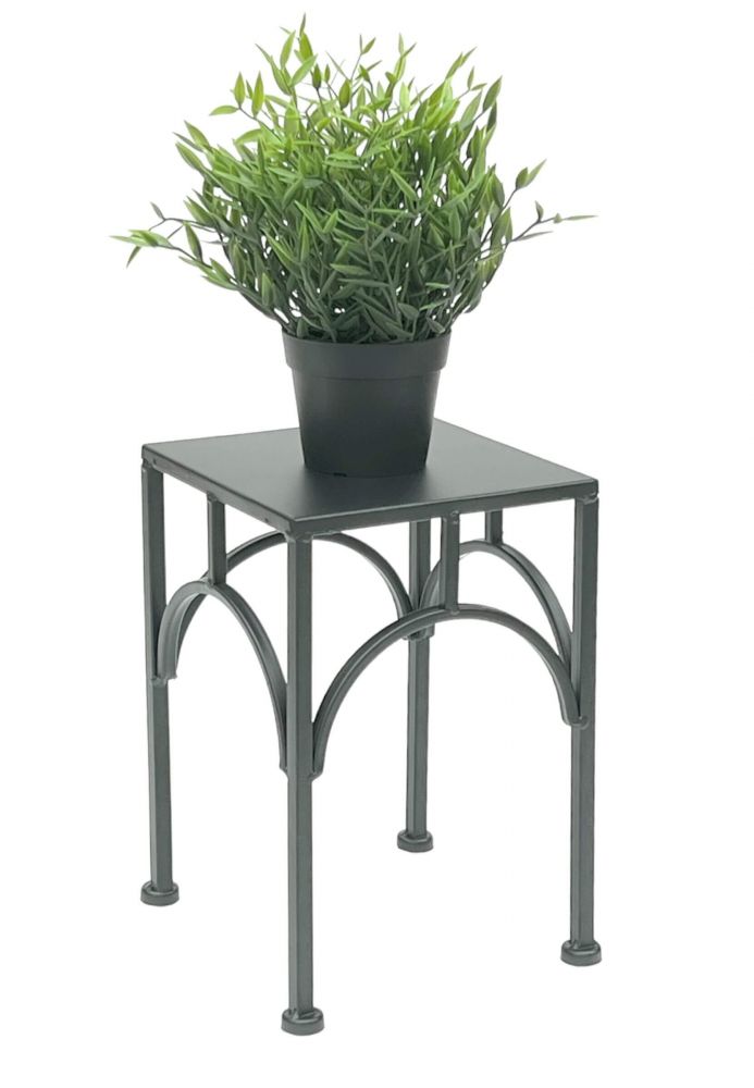 DanDiBo Flower Stool Metal Black Angular 28 cm Flower Stand Flower Column 96449 S Plant Stool Modern Plant Stand