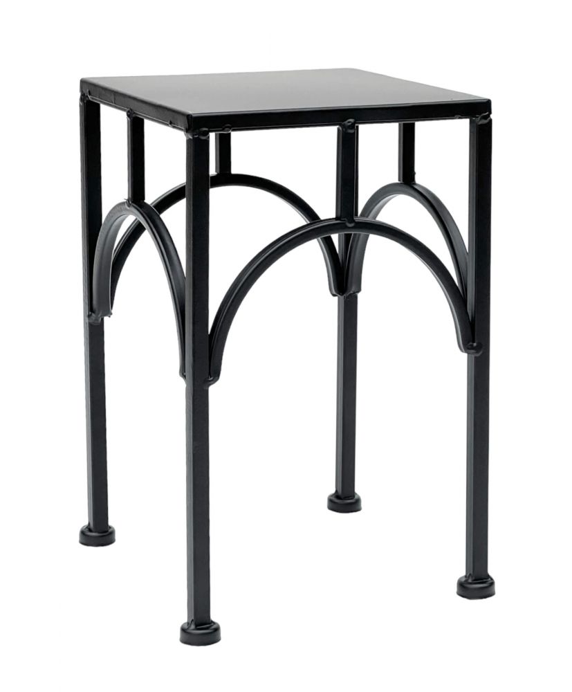 DanDiBo Flower Stool Metal Black Angular 28 cm Flower Stand Flower Column 96449 S Plant Stool Modern Plant Stand