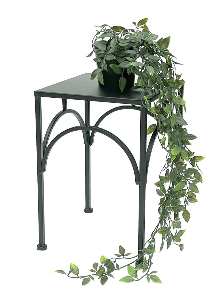 DanDiBo Flower Stool Metal Black Angular 33 cm Flower Stand Flower Column 96449 M Plant Stool Modern Plant Stand