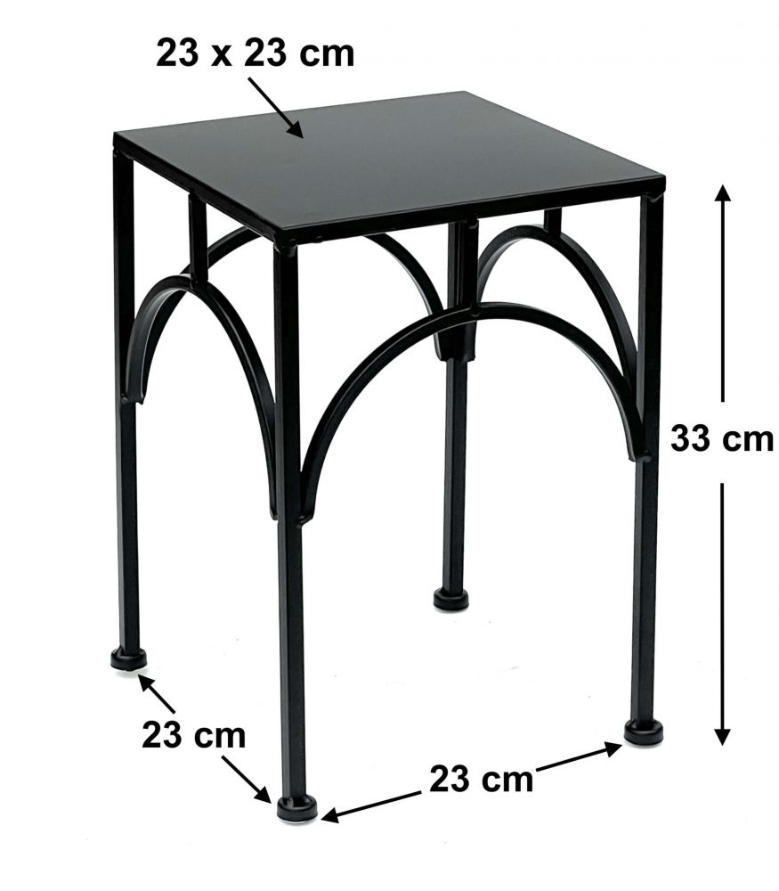 DanDiBo Flower Stool Metal Black Angular 33 cm Flower Stand Flower Column 96449 M Plant Stool Modern Plant Stand