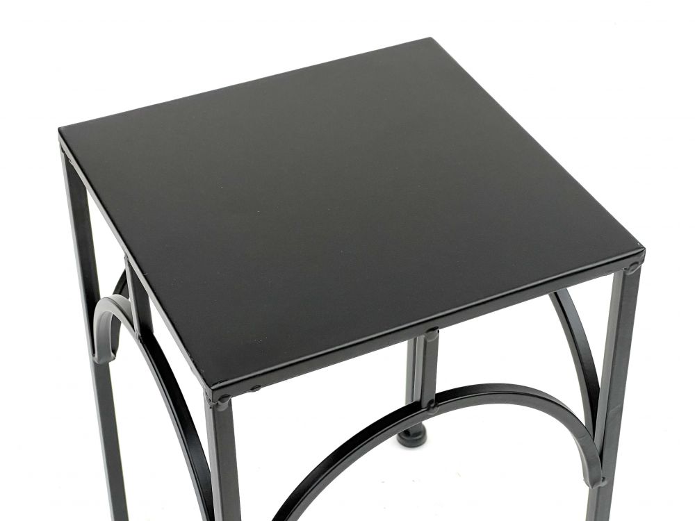DanDiBo Flower Stool Metal Black Angular 33 cm Flower Stand Flower Column 96449 M Plant Stool Modern Plant Stand