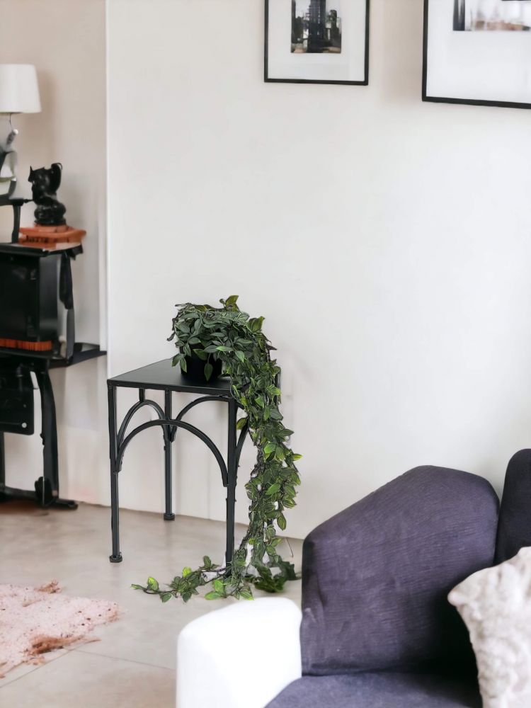DanDiBo Flower Stool Metal Black Angular 33 cm Flower Stand Flower Column 96449 M Plant Stool Modern Plant Stand