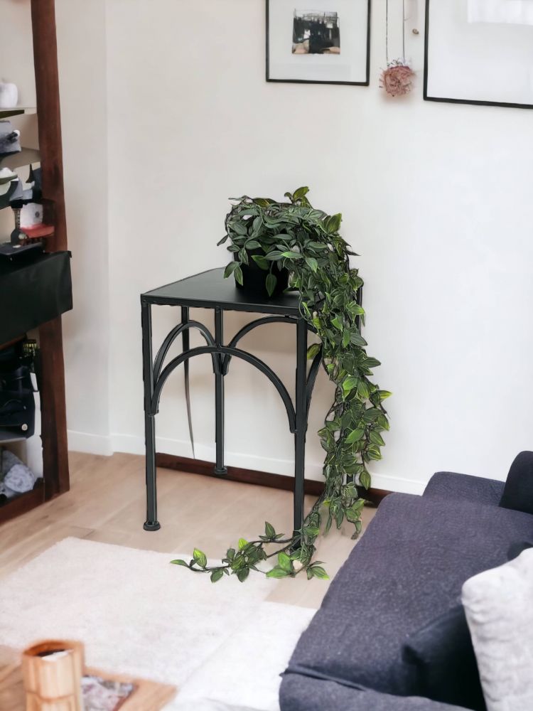 DanDiBo Flower Stool Metal Black Angular 33 cm Flower Stand Flower Column 96449 M Plant Stool Modern Plant Stand