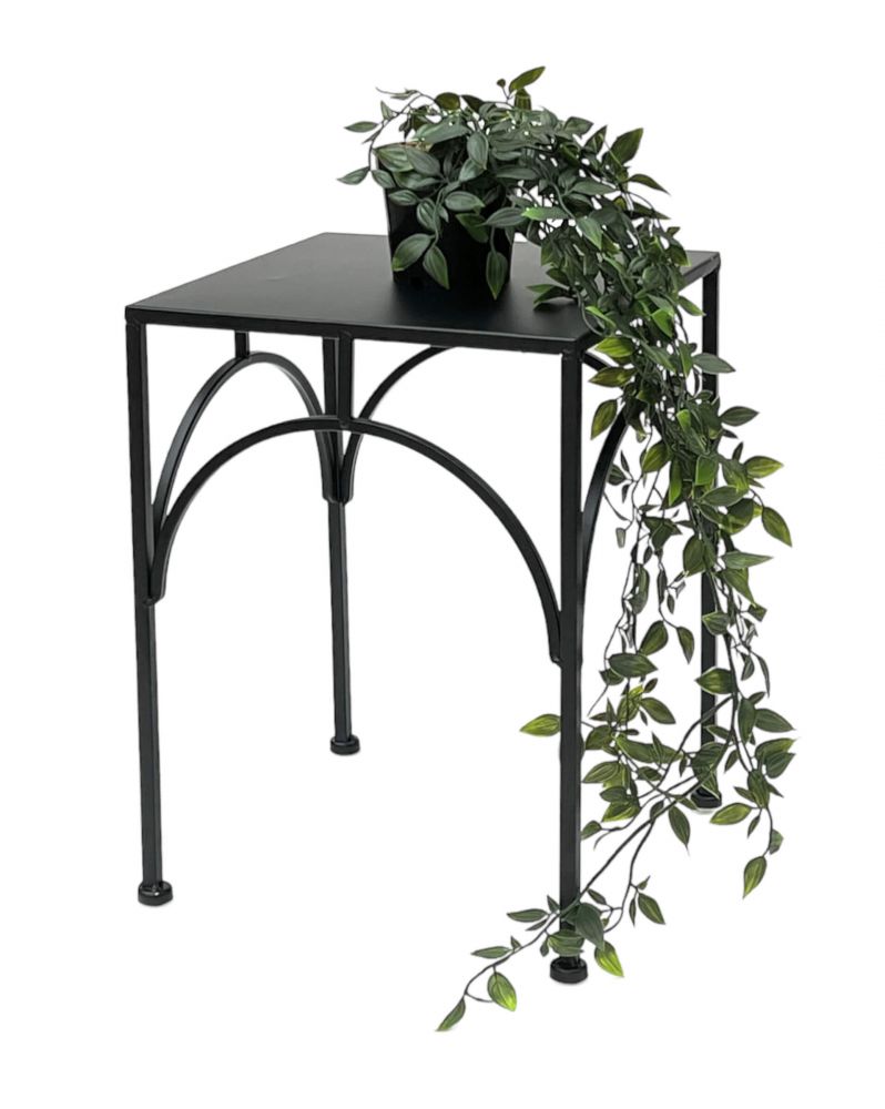 DanDiBo Flower Stool Metal Black Angular 38 cm Flower Stand Flower Column 96449 L Plant Stool Modern Plant Stand