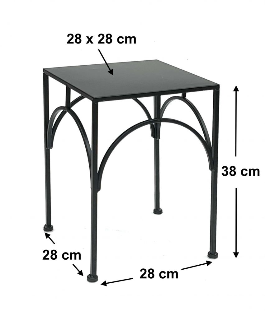 DanDiBo Flower Stool Metal Black Angular 38 cm Flower Stand Flower Column 96449 L Plant Stool Modern Plant Stand