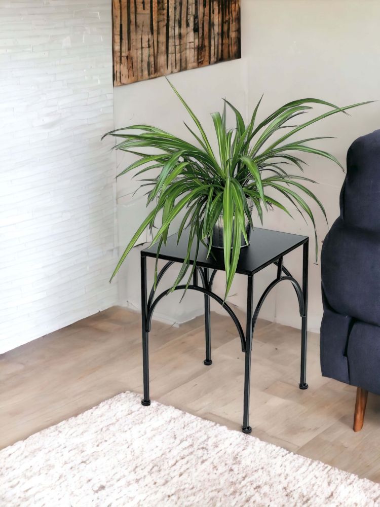 DanDiBo Flower Stool Metal Black Angular 38 cm Flower Stand Flower Column 96449 L Plant Stool Modern Plant Stand
