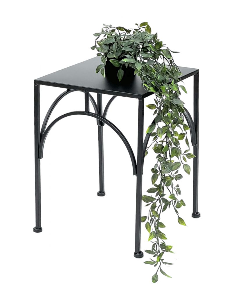 DanDiBo Flower Stool Metal Black Angular 38 cm Flower Stand Flower Column 96449 L Plant Stool Modern Plant Stand
