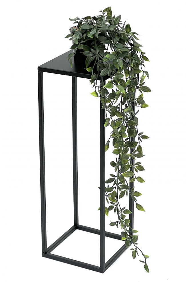 DanDiBo Blumenhocker Metall Schwarz Eckig 50 cm Blumenständer Beistelltisch 96315 S Blumensäule Modern Pflanzenständer Pflanzenhocker