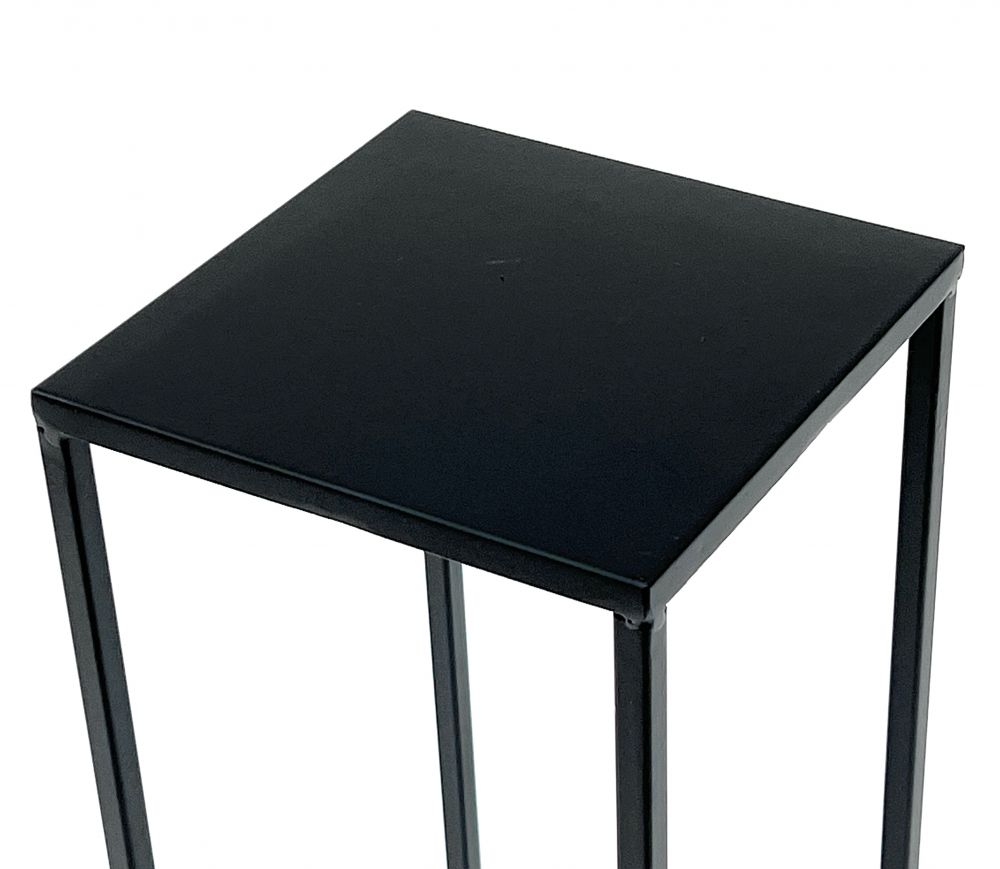 DanDiBo Blumenhocker Metall Schwarz Eckig 50 cm Blumenständer Beistelltisch 96315 S Blumensäule Modern Pflanzenständer Pflanzenhocker