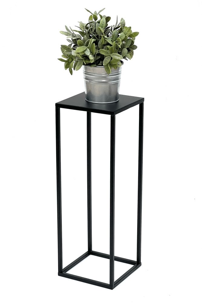 DanDiBo Blumenhocker Metall Schwarz Eckig 50 cm Blumenständer Beistelltisch 96315 S Blumensäule Modern Pflanzenständer Pflanzenhocker