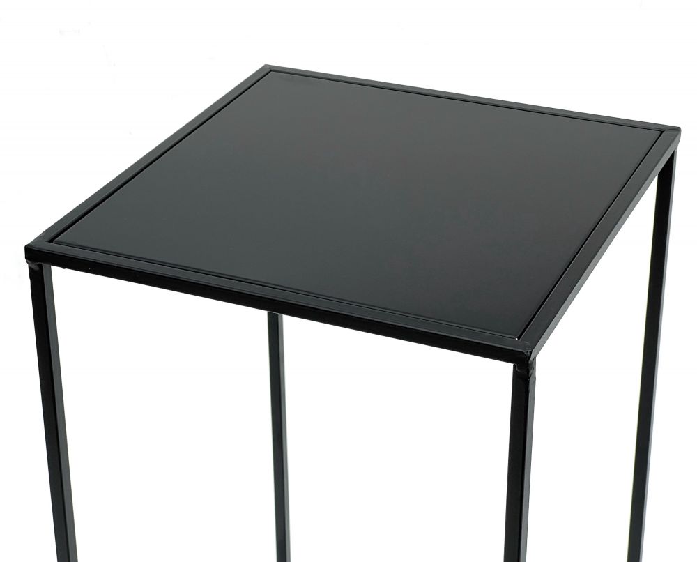 DanDiBo Blumenhocker Metall Schwarz Eckig 60 cm Blumenständer Beistelltisch 96312 L Blumensäule Modern Pflanzenständer Pflanzenhocker