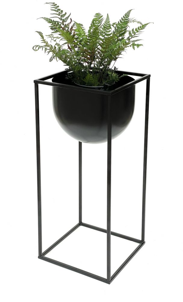 DanDiBo Blumenhocker Metall Schwarz Eckig 62 cm Blumenständer 439