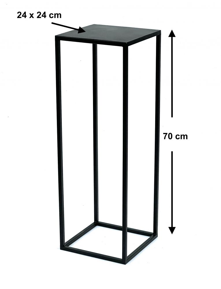 DanDiBo Blumenhocker Metall Schwarz Eckig 70 cm Blumenständer Beistelltisch 96350 Blumensäule Modern Pflanzenständer Pflanzenhocker