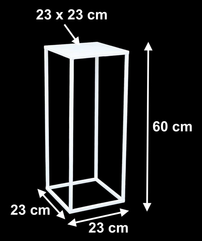 DanDiBo Blumenhocker Metall Weiß Eckig 60 cm Blumenständer Beistelltisch 96482 M Blumensäule Modern Pflanzenständer Pflanzenhocker